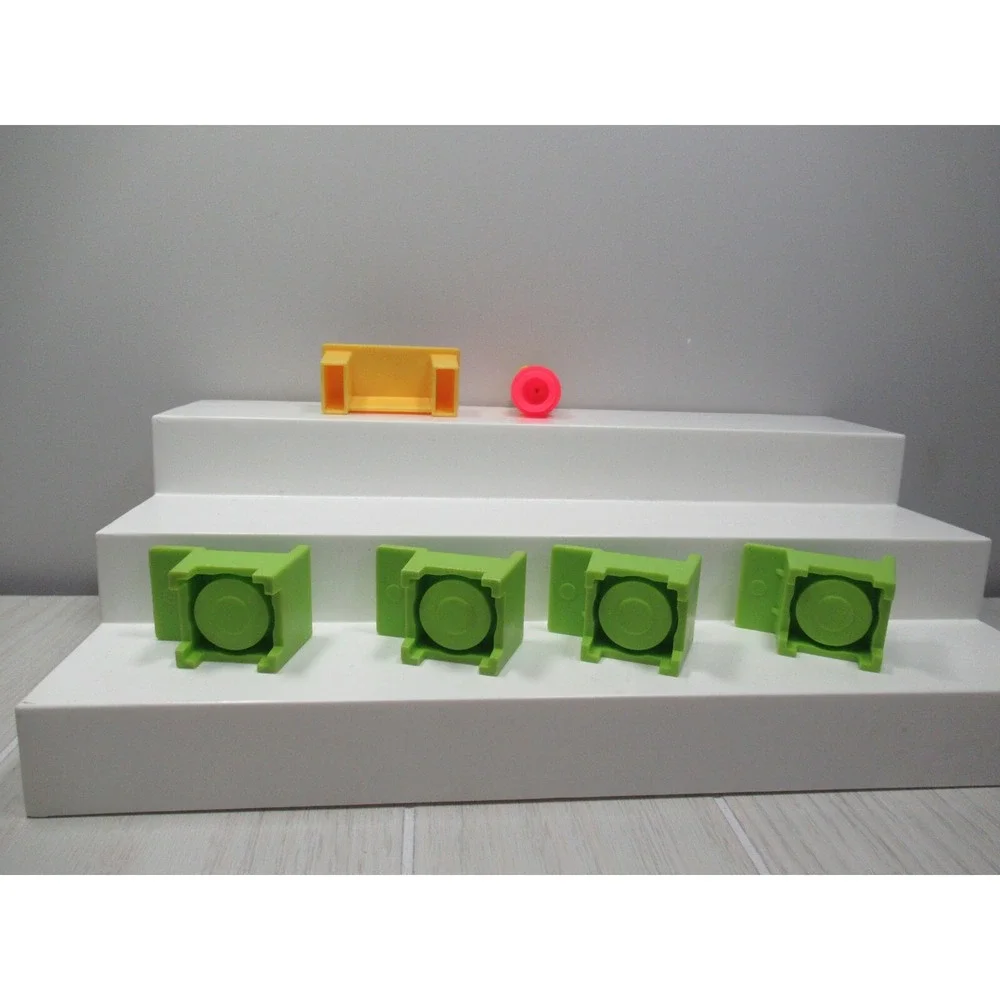 Fisher Price Vintage Little People Red school teacher green chairs yellow desk